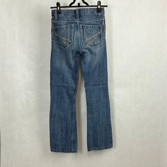 Wrangler 20X Denim Blue Jeans Boys Sz 12 Slim Adjustable Waist - Picture 4 of 8